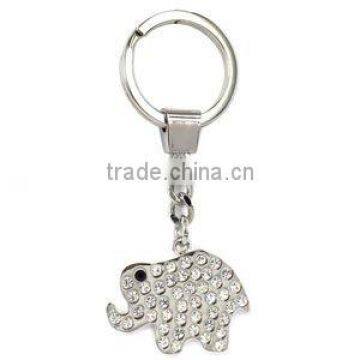 Bling Lucky elephant shaped Metal Keychain