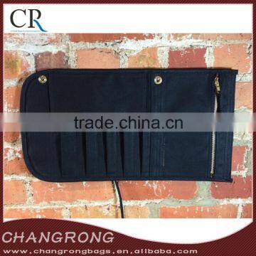 Custom Waxed Canvas Tool Roll With Zipper Pocket Wholesale