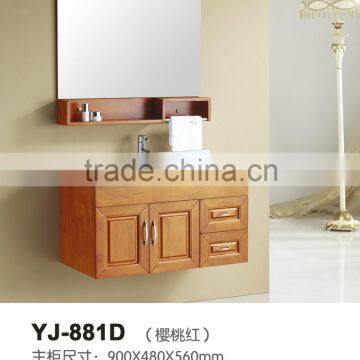 Hot Sale Modern Design Solid Wood Material Antique Color Cheap Single Bathroom Vanity photo-3