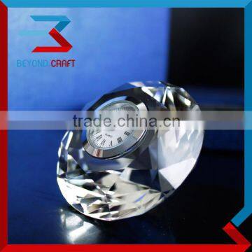 Super Shinning High Quality Crystal Glass Gem Diamond Stone Wedding Clock Favor For Guest photo-2