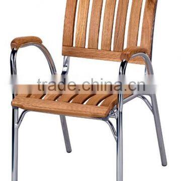 Outdoor Garden Wood Dining Aluminum Chair