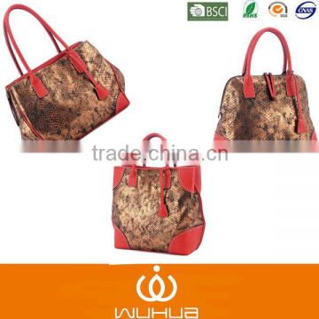 2014 New Style Snake Pu Red Fashion Ladies Handbags