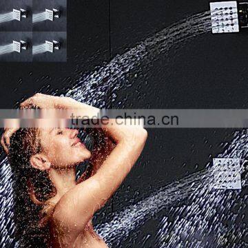 20 inch luxury bathroom faucet tap hot/cold water mixer rainfall shower head 6pcs massage body spray jets set and hand shower s