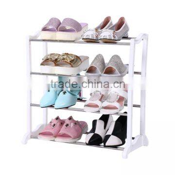 4 tiers portable metal folding wire mesh shoe rack