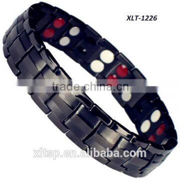 Bio energy magnetic men titanium bracelet