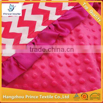 Hot Pink Chevron Ruffled Newborn Muslin Baby Blanket