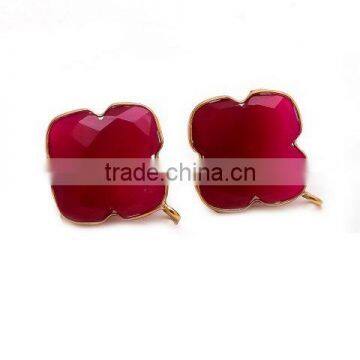 The Gopali Jewellers Supplier Stud Chalcedony Gemstone Earring Designer Handmade Earring