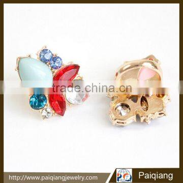 Costume jewelry colorful gemstone alloy finger ring