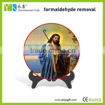 Europe style cheap round plate painted Jesus Christ statues for sale