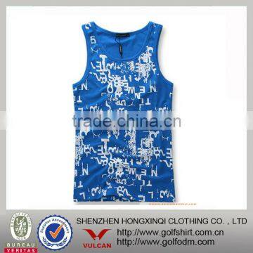 Printed mens fitting sports vest new style