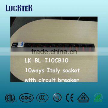 Italy 10 Ways rack PDU with circuit breaker