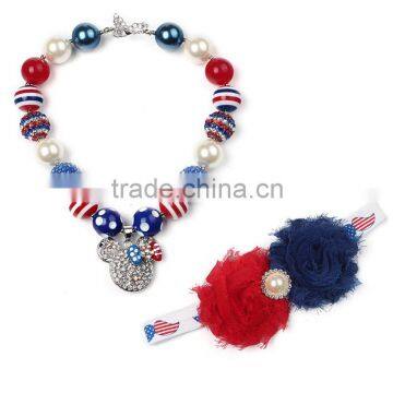 2016 cute bear pendants colorful beaded necklace