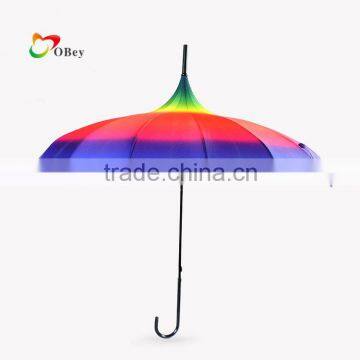 Straight manual open pagoda umbrella