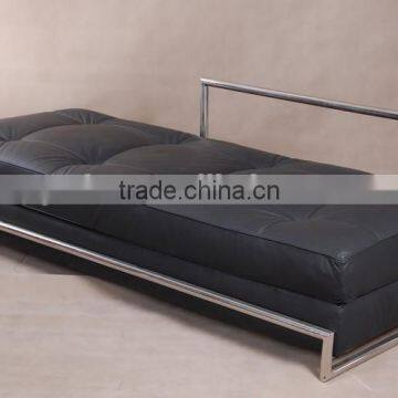 Cheap genuine leather black eileen gray daybed for sale made in China