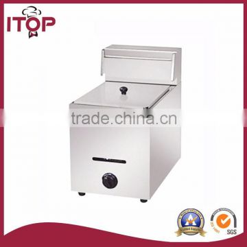 1-Tank 1-basket natural gas chip deep fryer oil filter machine