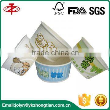 Food Grade Logo Printed Disposable Rice Paper Water Bowl