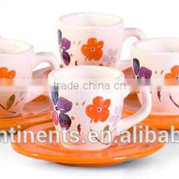 Italy romatic ceramic 6 coffee cups and saucers set