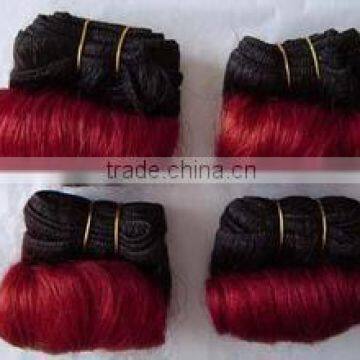 5A grade virgin weaving 100%human hair quality brazilian hair weave colored two tone virgin hair weft