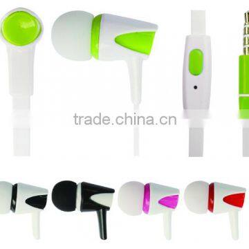 martphone in ear earphones super bass earphone in bulk flat cable earbuds