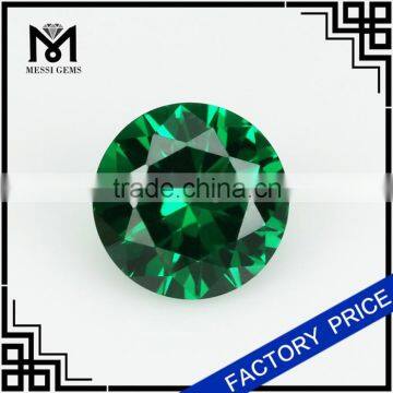 synthetic nano emerald 8mm round brilliant cut nano gem for jewelry