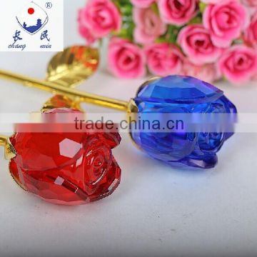 Vivid Crystal Glass Rose for Decorations and Gift ZWM034