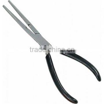 Fishing Long Nose Pliers Handle Coated With Black Rubber