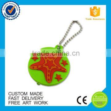 Promotion eco-friendly soft pvc 3d star keychain customized