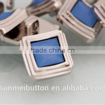 Elegant Fashion Square Shape Pearl Color Stone Shank Plastic Button photo-5