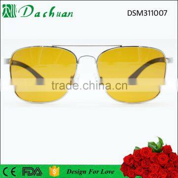 Good Quality Man Metal Anti Blue Ray Sunglasses Yellow Lens Block Blue Light Sunglasses photo-3