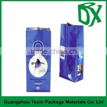 Shopping websites wholesale price color printing stand up side gusset laminated plastic black coffe bag with valve