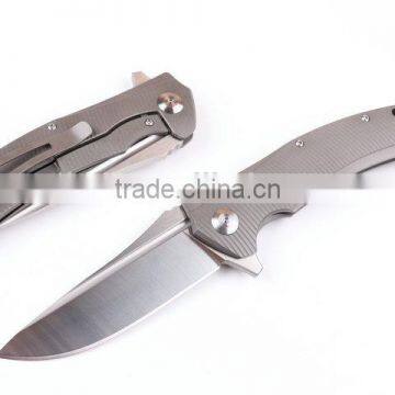 OEM TC4 Titanium alloy D2 Steel Rescue Knife 58-60HRC