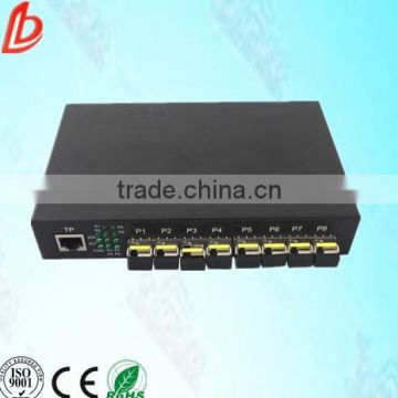 8 Ports 1000m fiber optic media converter, RJ45 fiber optic switch transceiver