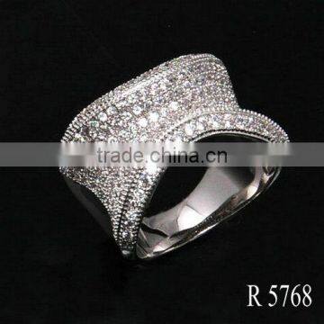 925 silver fashion man ring AAA clear zircon ring with factory price