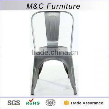 Silver Powder Coated Metal Chair Without Wheels