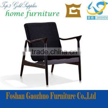 famous design bed room leisure arm chair with fabric upholstered seating and solid wood frame