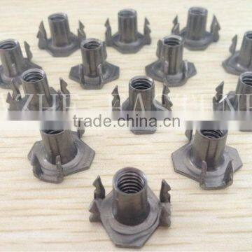 plain furniture nuts T nuts with 4 prongs
