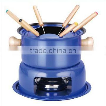 carbon steel fondue set,non-stick coating