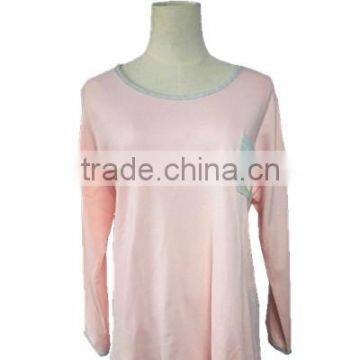 100% cotton Round collar pajamas of women nightwear leisure shirt