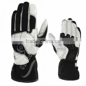 UEI-21007 white/black Go kart gloves, Karting gloves, Kart racing gloves, kart sports gloves, kart gloves