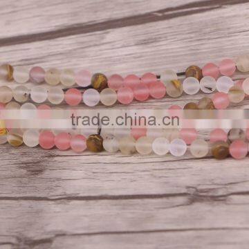 6mm Natural Watermelon rind Striped Agate Stones For Necklace Bracelet Charms Jewelry Making