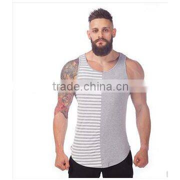 gym singlet made of solid and striped fabric men's sports singlet types singlet