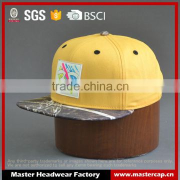 Hot style yellow flat brim cap and flat cap wholesale