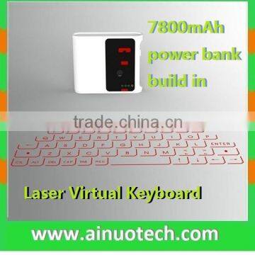 Hot selling laser keyboard blutooth virtual projection keyboard qwerty with power bank