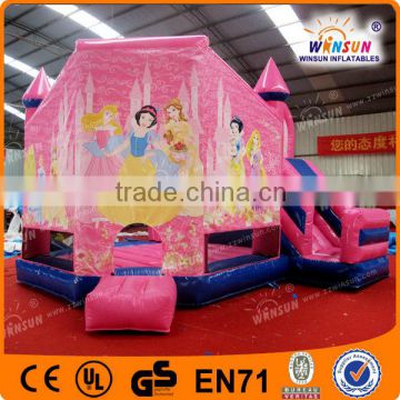 Hot Sale EN14960 promotional princess inflatable pink bouncy castle