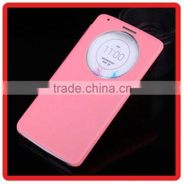 Hot selling luxury Circular View Window Intelligent Case Cover Flip Folio PU Leather Cover for LG G3 G4 G5 Case