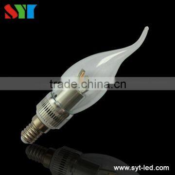 UL CUL Patent Design Led Bend Flame 6w Led Chandelier Light ,e12 E14 Led Candle Light