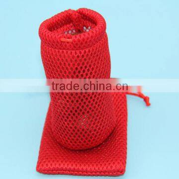 Wholesale Red Leno Raschel Washing Poly Net Drawstring Mesh Soap Bag