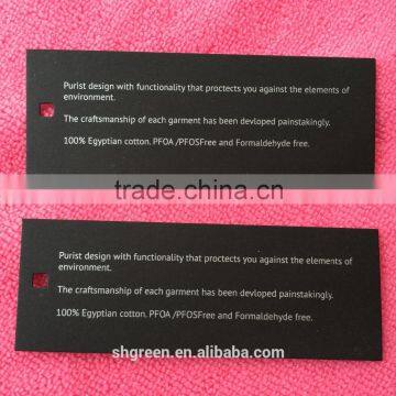 Special paper hangtag with printing silver logo