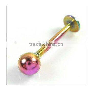 Rainbow plated body jewelry lip piercing jewelry labret rings