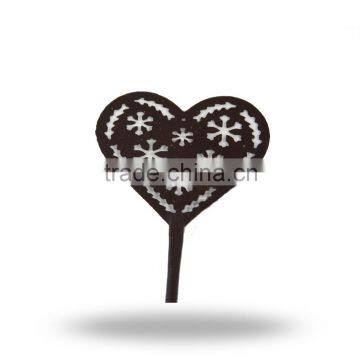 Iron Finish Heart Shaped Planter Stick